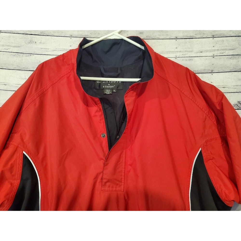 DRYJOYS by FootJoy Mens Golf Wind Rain Jacket S/S 1/4 Zip Sz XL Red Black - Picture 6 of 13